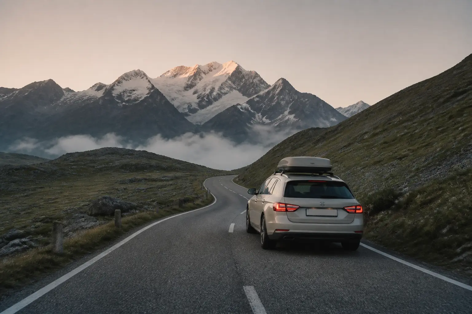 Believable alpine travel landscape