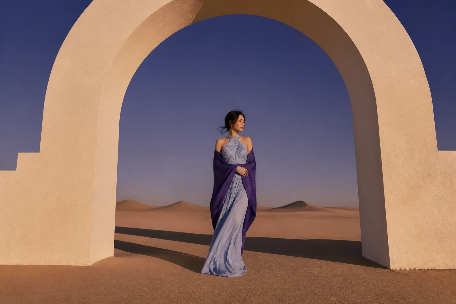 Illustrative fashion editorial scene with art-directed composition