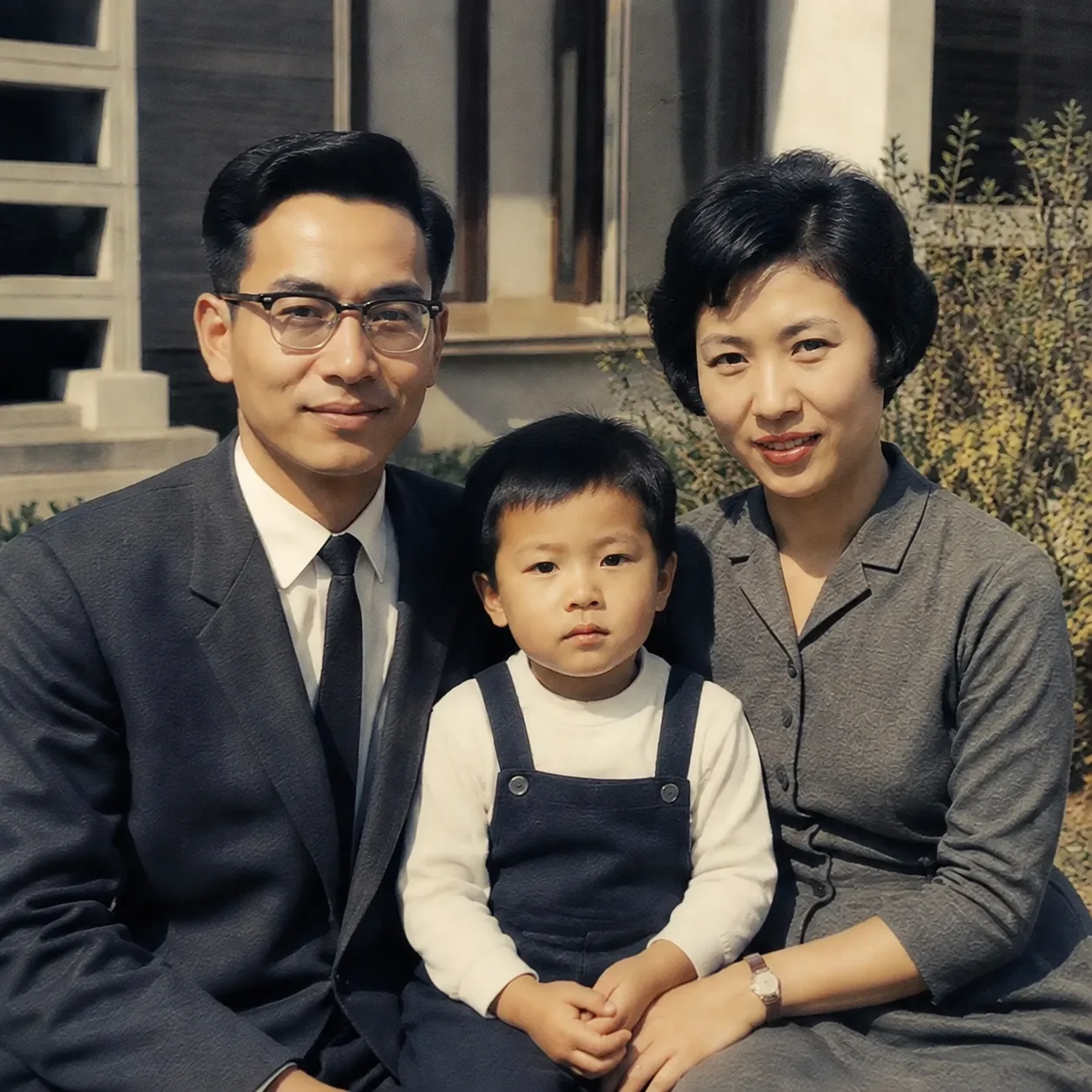 Scanned photo with grain removed and clarity restored
