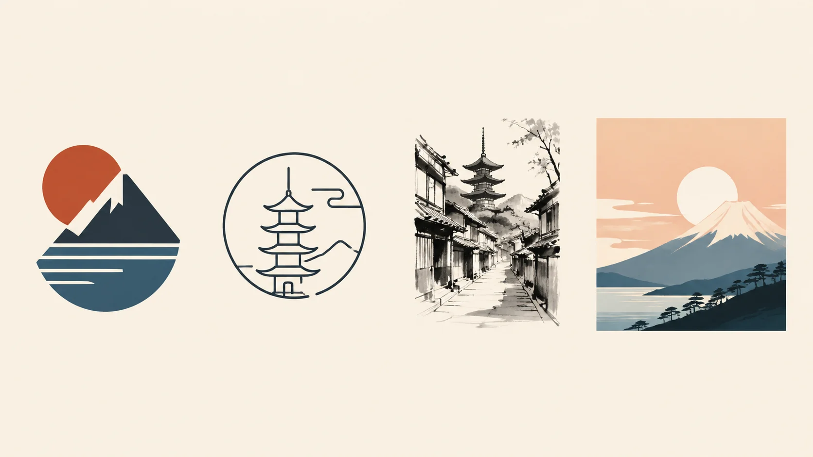 Flat geometric graphics arranged as clean editable vector shapes