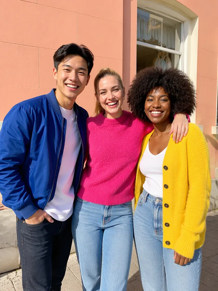 Example photo: the people who will dance, standing together and facing the camera