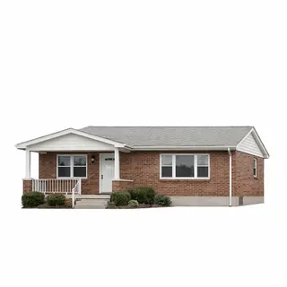 A small house in soft overcast daylight