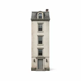 A single house centered in the frame with no neighbors visible