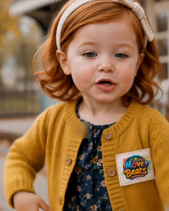 A young girl on a porch holds an imaginary cup at waist height with one folded hand and sways through the cafecito dance in autumn light