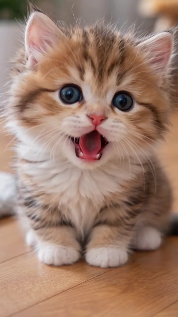 The cat mid-swing, head turned and eyes still shut